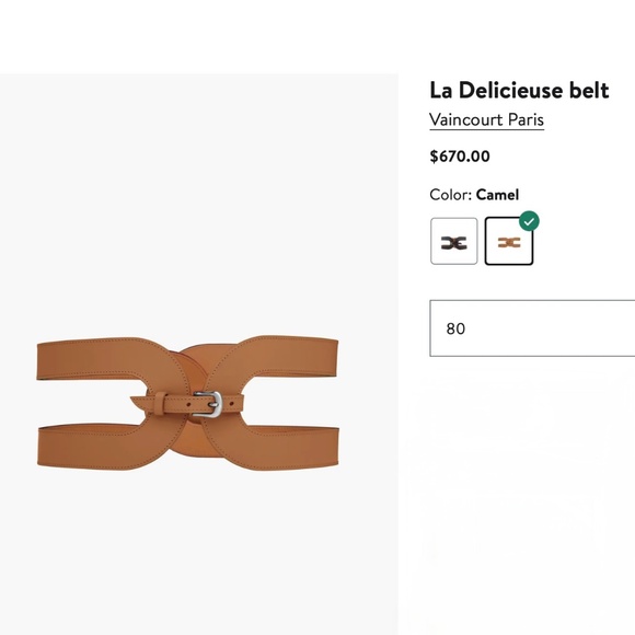 Vaincourt Paris La Délicieuse Leather Belt Waist 30\